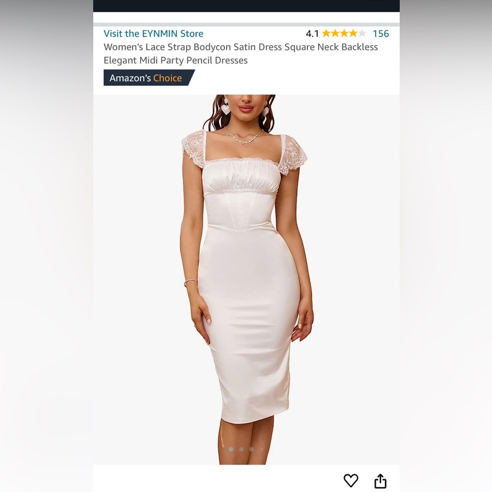 White classic dress with tie and zipper in back